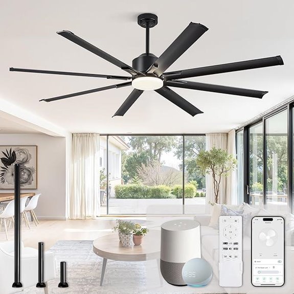 72-Inch WiFi Ceiling Fan with Remote and Dimmable Light