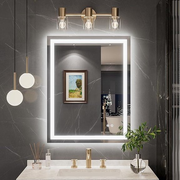 led bathroom mirror with memory