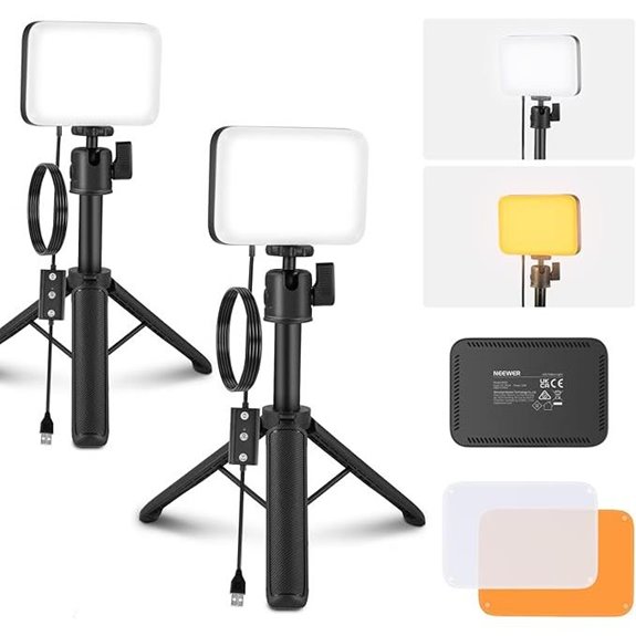 NEEWER LED Video Panel Light 2-Pack with Tripods