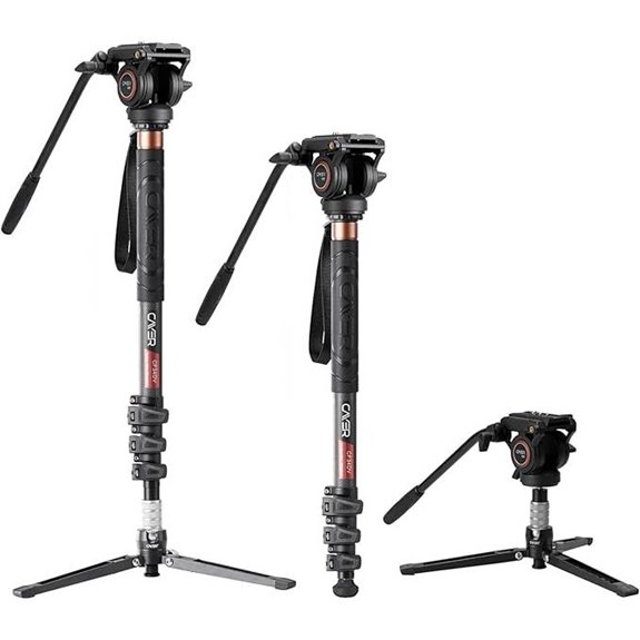 Cayer Carbon Fiber Monopod with Fluid Head and Base