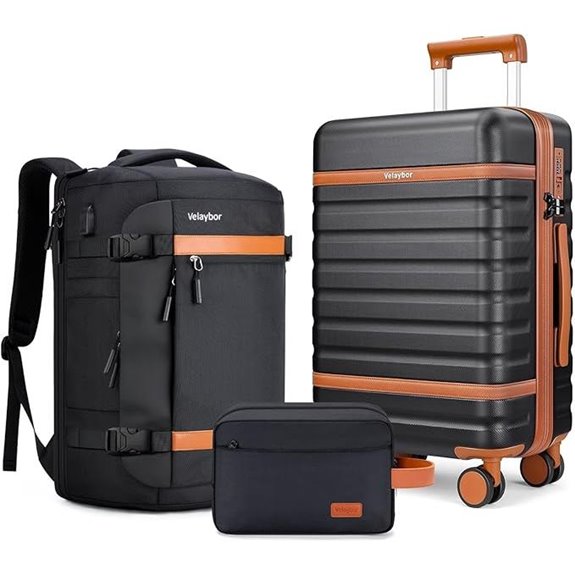 3-Piece Lightweight Spinner Luggage Set with TSA Lock