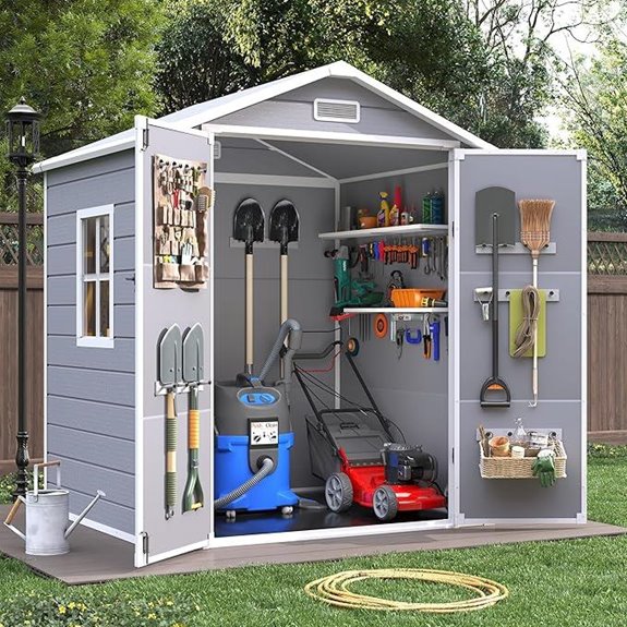 Outdoor Resin Storage Shed with Lockable Door