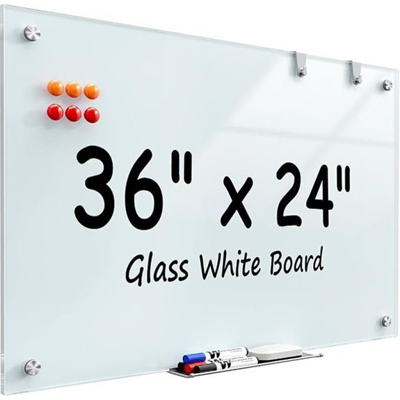 MaxGear 36x24 Magnetic Glass Whiteboard with Accessories