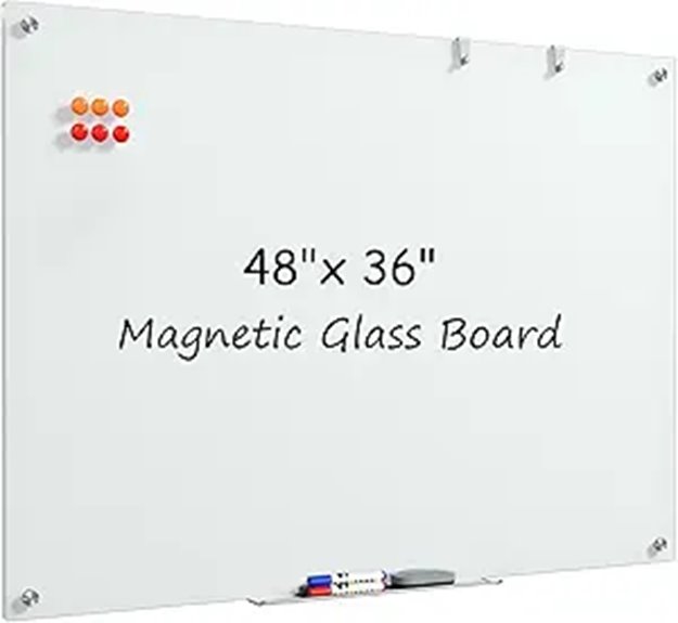 MaxGear Magnetic Glass Whiteboard 48x36 Inches