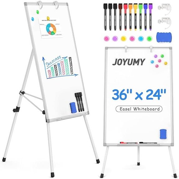 Magnetic Dry Erase Board with Stand and Accessories