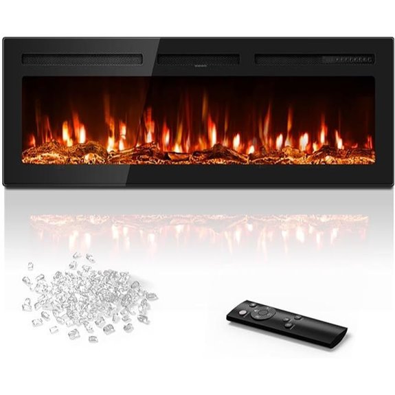Manastin 50 Recessed Electric Fireplace with Remote