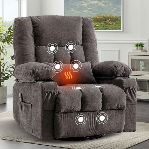 BOSMILLER Recliner Chair with Massage & Heating