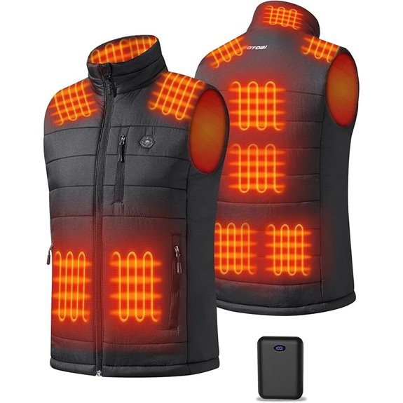 Heated Men's Vest with 16000mAh Battery and 9 Zones