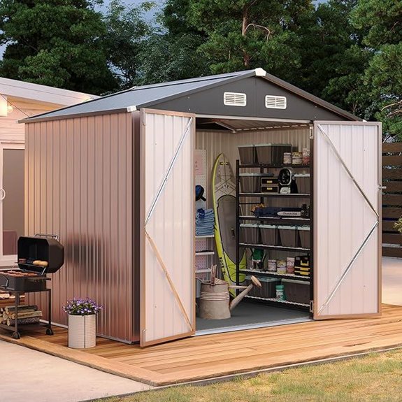 Aoxun Metal Garden Storage Shed with Floor
