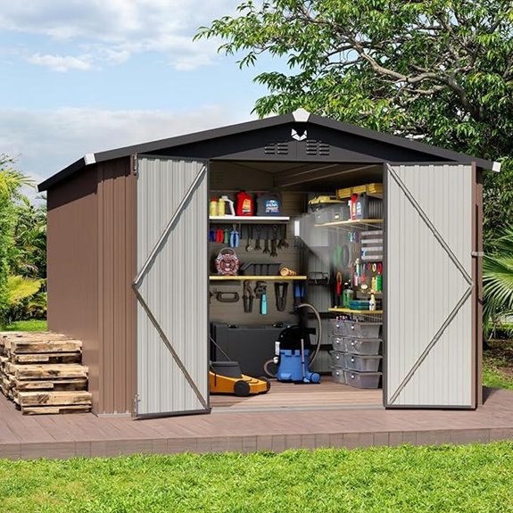 Metal 10x12 Outdoor Storage Shed with Lockable Door