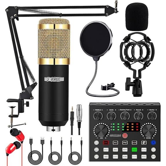 5 CORE Condenser Microphone Podcast Bundle with Accessories