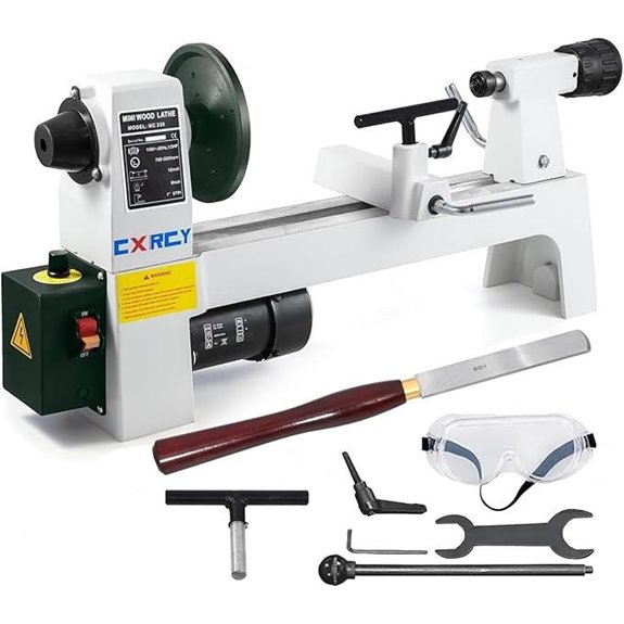 CXRCY 8 x 12 Mini Wood Lathe with Tools