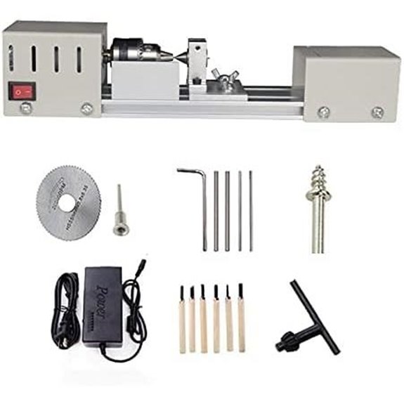 Mini Wood Lathe Machine with Tools and Polisher
