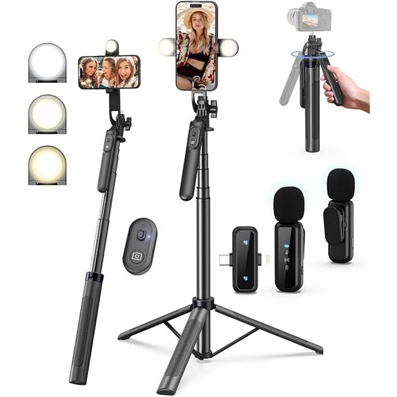 Vlogging Kit for iPhone/Android with Light & Mic