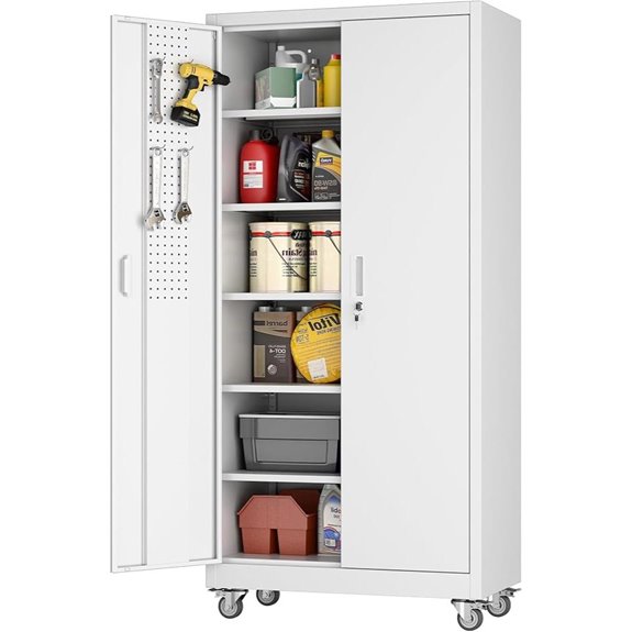 Aobabo Metal Storage Cabinet with Wheels and Lock
