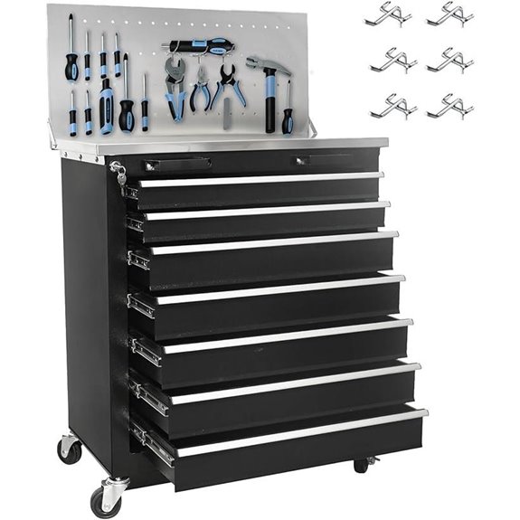 7-Drawer Rolling Tool Chest with Pegboard
