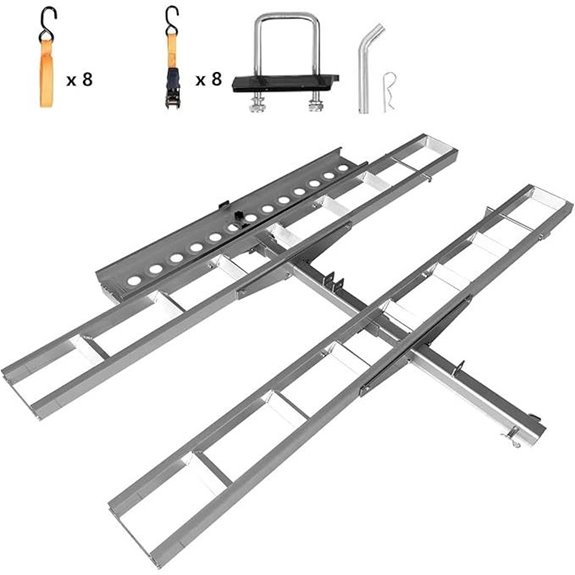 Motorcycle Hitch Carrier with Ramp & Stabilization