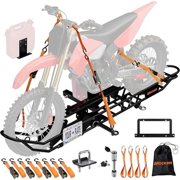 Mockins 83 Motorcycle Hitch Carrier with Ramp and Accessories