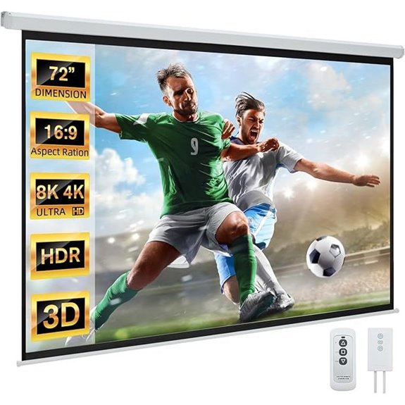YODOLLA 72 Motorized 16:9 HD Retractable Projector Screen