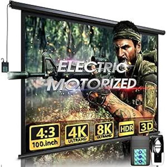 Motorized Indoor/Outdoor 100-inch Projector Screen