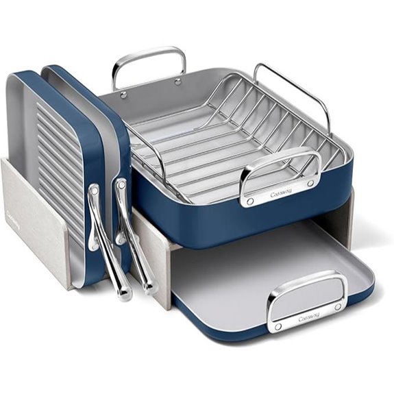 Caraway Square Cookware Set Non-Stick Navy