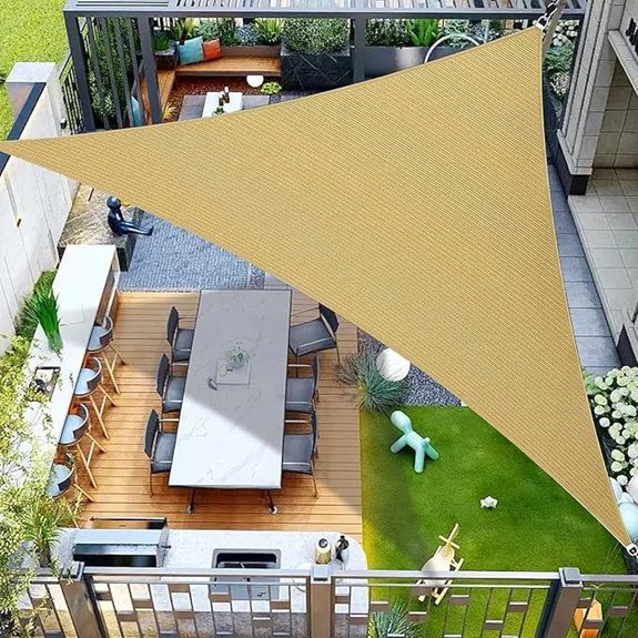 20' Triangle Sun Sail Shade Canopy for Outdoor Patio