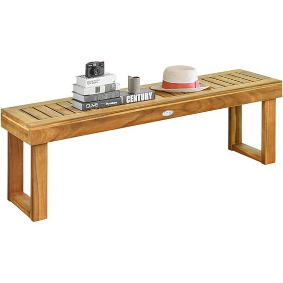 Tangkula 52” Outdoor Acacia Wood Garden Bench