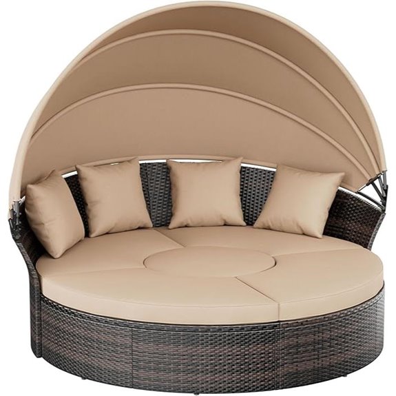 Crownland Round Outdoor Daybed with Canopy