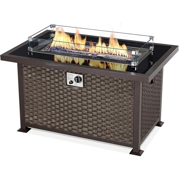 U-MAX 44-In Outdoor Gas Fire Pit with Glass