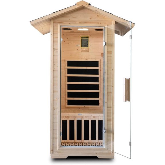 Outdoor Infrared Sauna for One with Bluetooth and Digital Controls