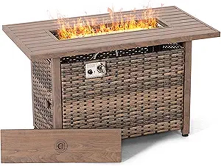 Nuu Garden 43” Propane Fire Pit Table