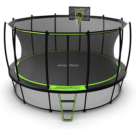 JumpFlex Outdoor Round Trampoline with Safety Enclosure