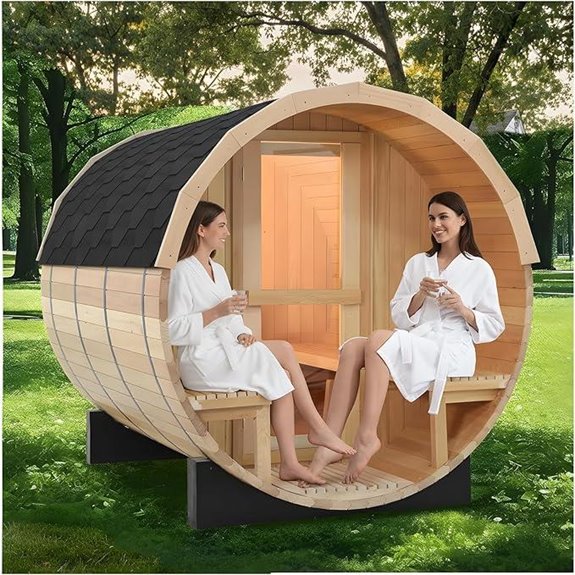 ZONEMEL Outdoor Barrel Sauna for 6-8 People