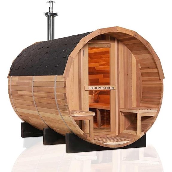 Smartmak Outdoor Barrel Sauna for 2-8 Persons