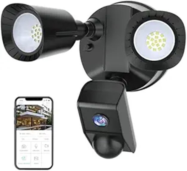Smart Floodlight Camera with Motion Sensor and Night Vision