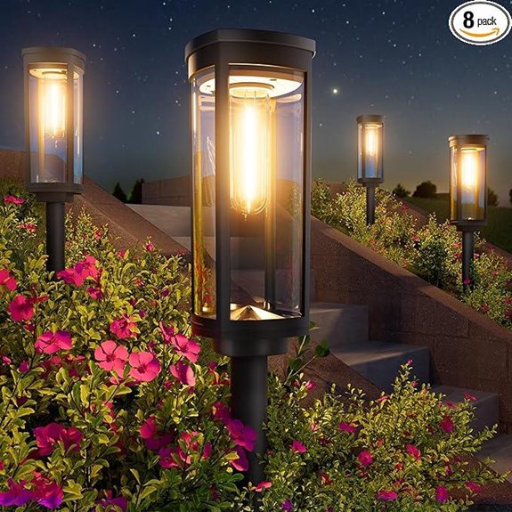 Bright Solar Pathway Lights 8 Pack Outdoor Garden Decor
