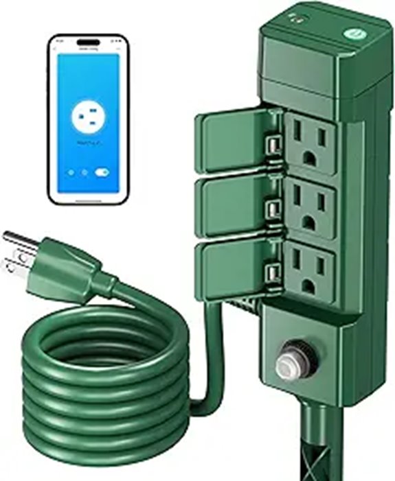 HBN Waterproof Outdoor WiFi Smart Plug with 6 Outlets