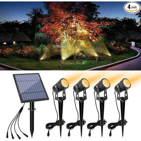 APONUO Solar Spot Lights Outdoor (4-in-1 Waterproof)