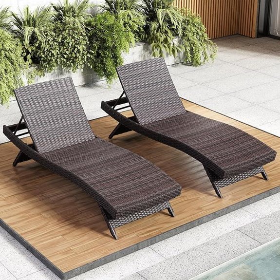 Nestl Outdoor Wicker Lounge Chair Set of 2