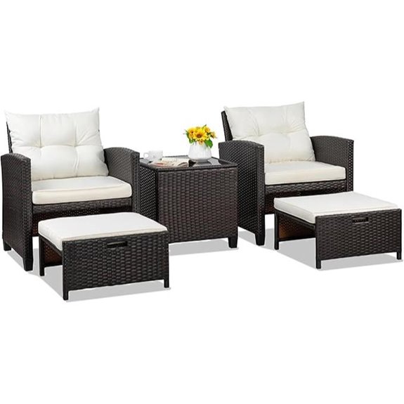 Shintenchi 5-Piece Outdoor Patio Wicker Furniture Set