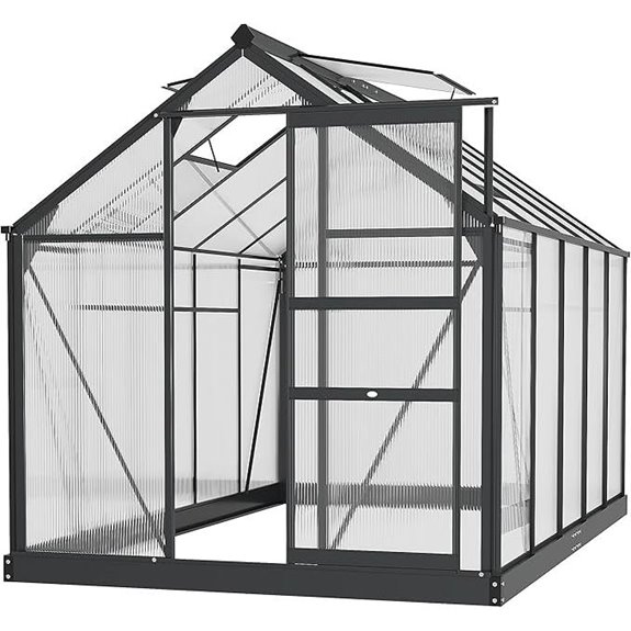 Outsunny 6'x10' Greenhouse with Rain Gutter and Vent