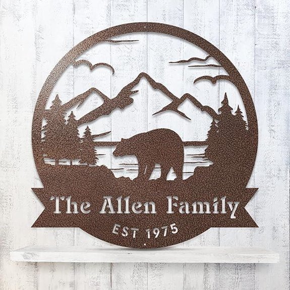 RealSteel Personalized Bear Metal Sign 24 Outdoor Decor