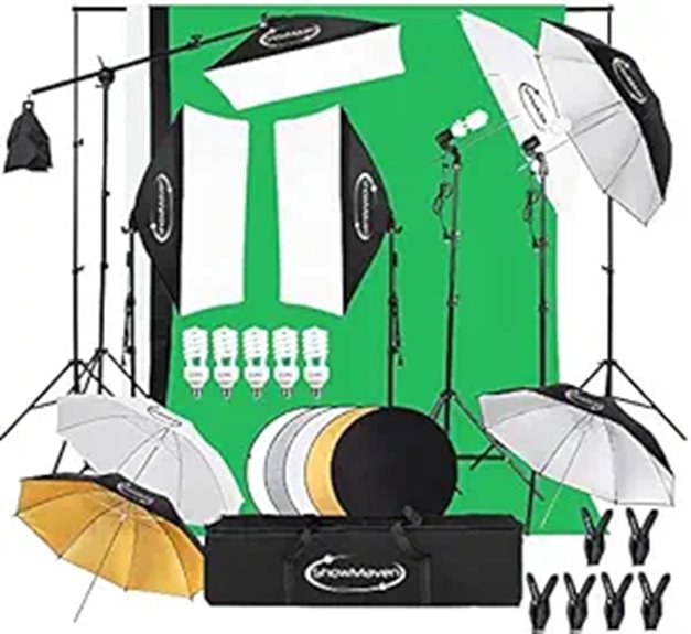 Photography Lighting Kit with Softbox and Backdrop