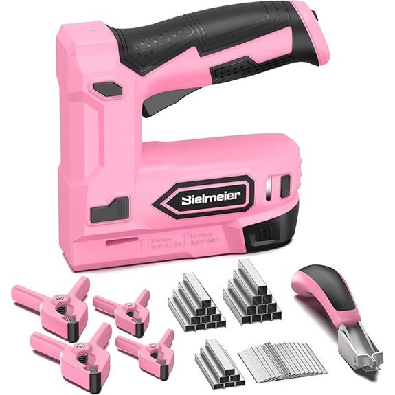 Bielmeier Pink Cordless Staple Gun with Staples