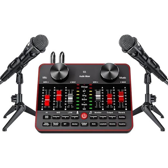 Podcast Microphone Bundle with Audio Mixer and Microphones
