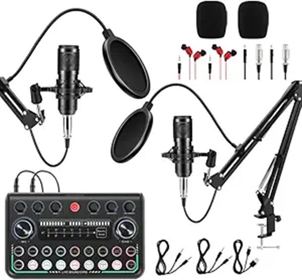 Podcast Equipment Bundle with Microphone and Audio Interface