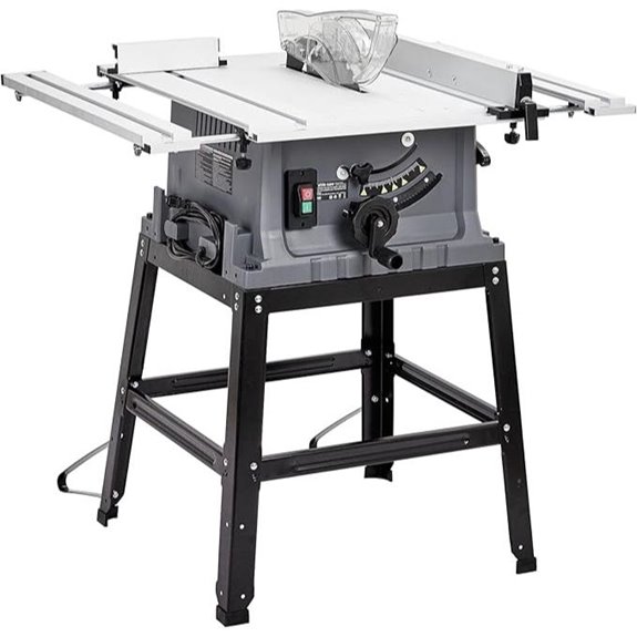 10-Inch Portable Table Saw with Stand and Adjustable Blade