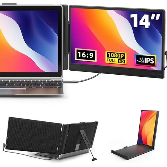 Portable 14 FHD IPS Laptop Monitor Extender