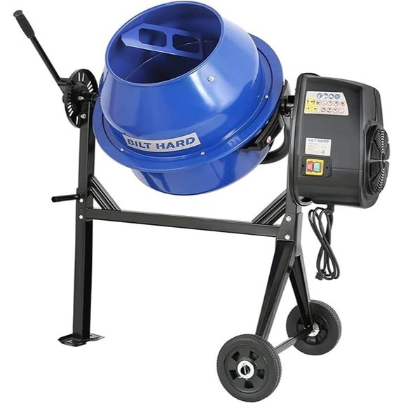 BILT HARD Electric Cement Mixer 4 Cu Ft Portable