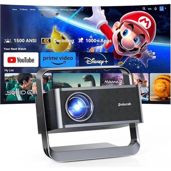 Smart 4K WiFi Bluetooth Portable Projector